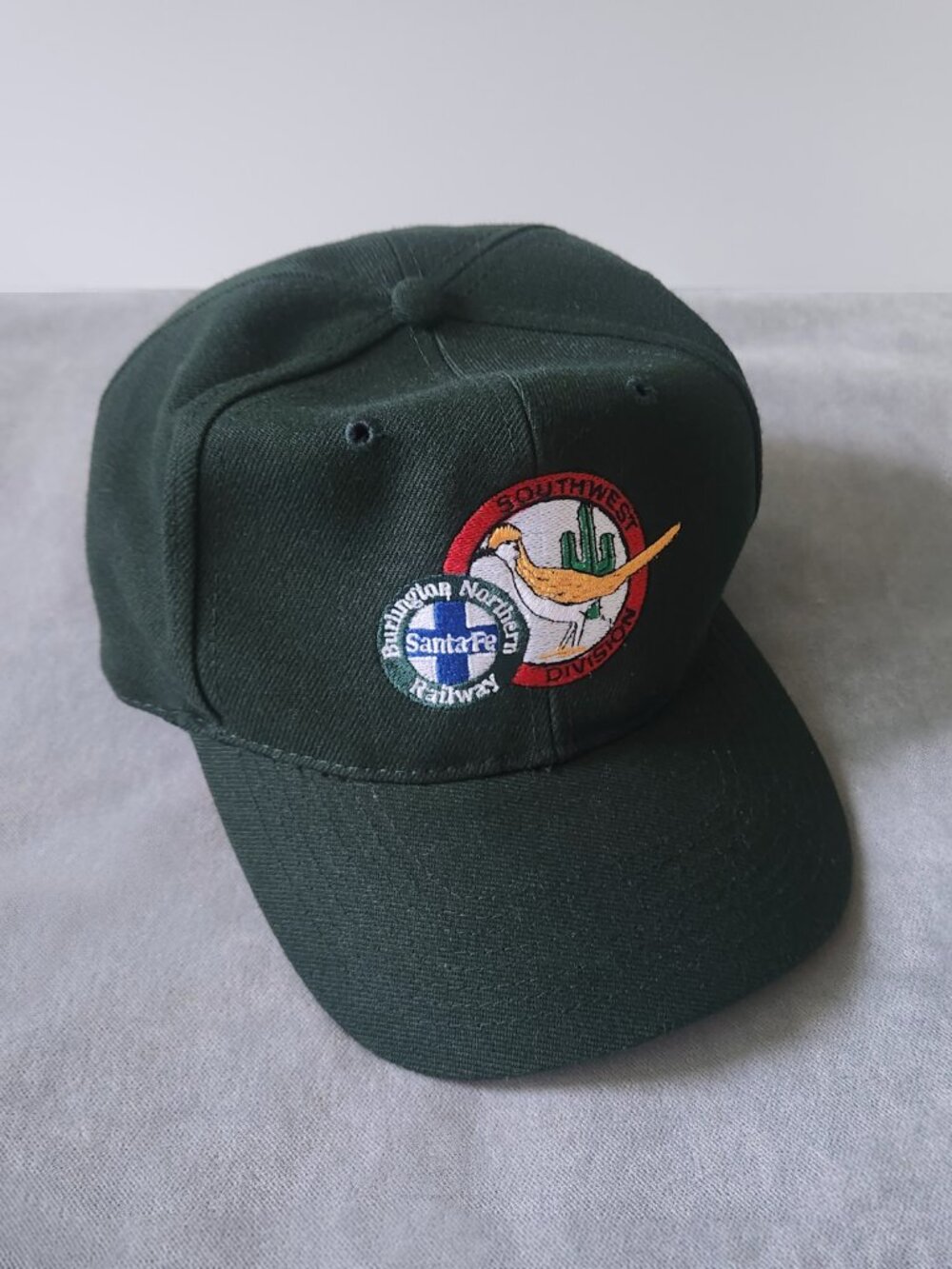 VTG Burlington Northern Santa Fe SW Div. Railway Trucker Hat Adjustable Green